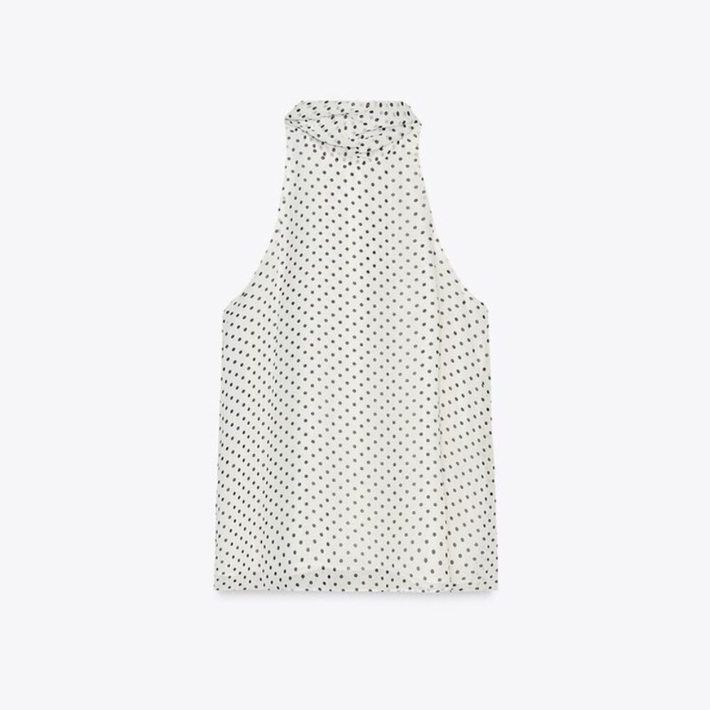 Zara ZW Collection Poka Dot Halter Top